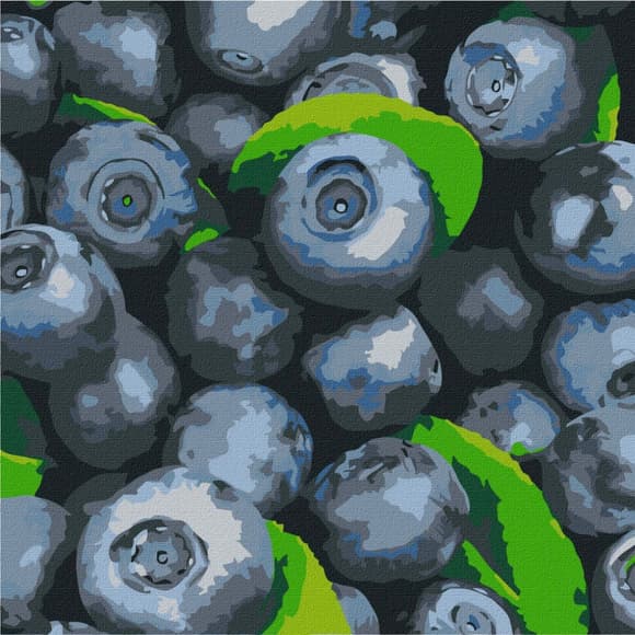 Картина по номерам "Сочная голубика" Идейка KHO5650 25х25 см