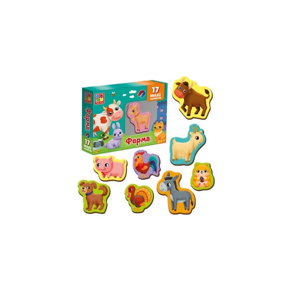 Набор магнитов MAXI "Ферма" Vladi Toys VT3106-24, 17 шт