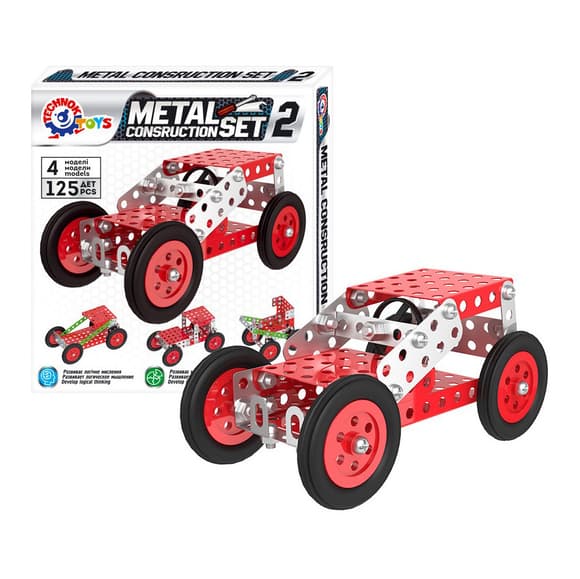 Дитячий "Конструктор металевий"ТехноК 6405TXK, 125 деталей