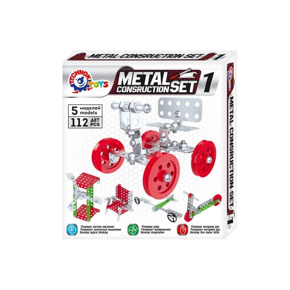 Дитячий "Конструктор металевий" ТехноК 6399TXK, 112 деталей