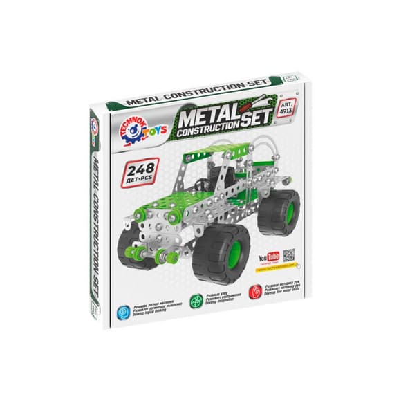 Дитячий Конструктор ме талевий "Позашляховик" ТехноК 4913TXK, 248 деталей