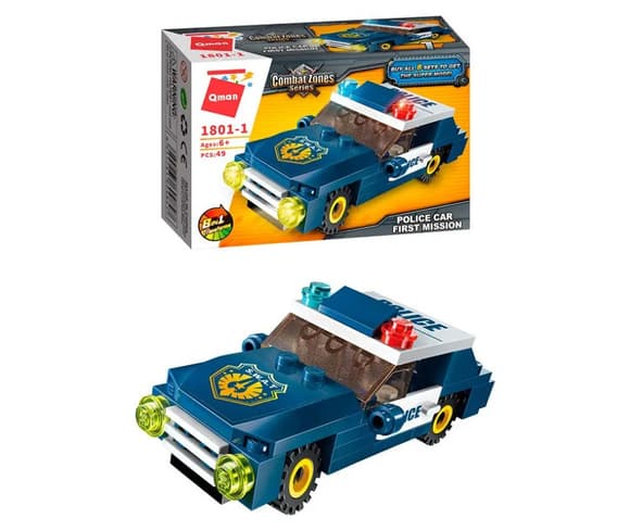 Конструктор Qman 1801-1-8 поліція, транспорт, 45-49 деталей 