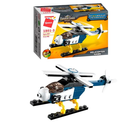 Конструктор Qman 1801-1-8 полиция, транспорт, 45-49 деталей