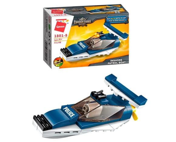 Конструктор Qman 1801-1-8 поліція, транспорт, 45-49 деталей 