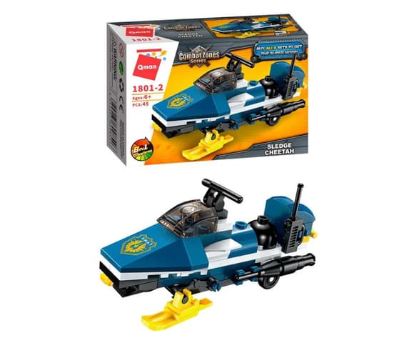 Конструктор Qman 1801-1-8 поліція, транспорт, 45-49 деталей 