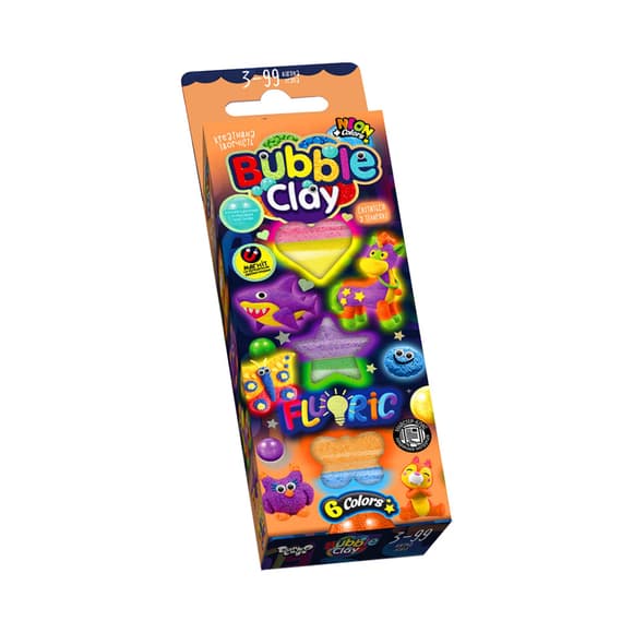 Набор для креативного творчества "BUBBLE CLAY "FLUORIC" BBC-FL-6-01U Укр