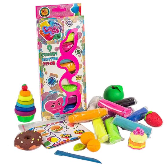 Набір тіста для ліплення TM Lovin'Do Асорті 9 кольорів із глітером -УКР 41009