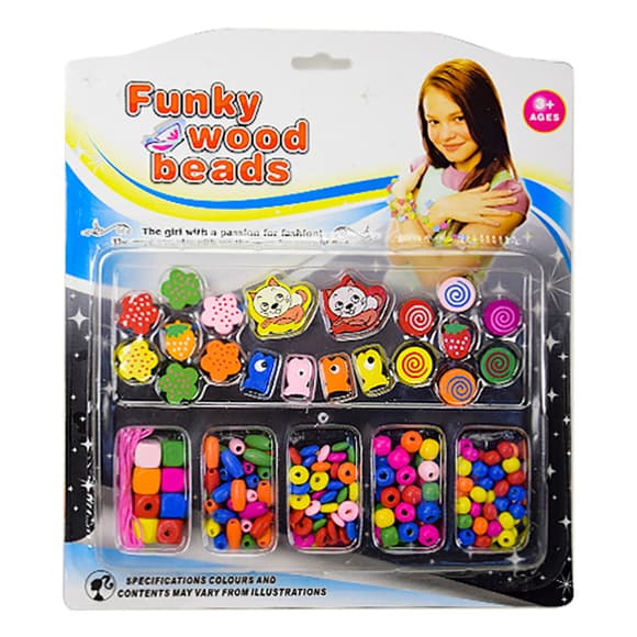Набір бісеру TX1134A, дерев'яні намистини, гумка 