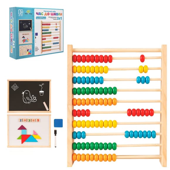 Деревянная игрушка Набор перво классника Woody MD 1601 украинский язык 