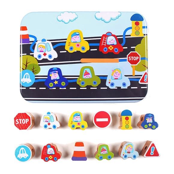 Дерев'яна іграшка Шнурівка Bambi MD 2334 в металевому пеналі