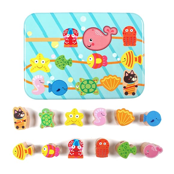 Дерев'яна іграшка Шнурівка Bambi MD 2334 в металевому пеналі