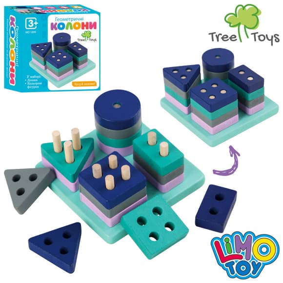  Дерев'яна іграшка Геометрика Limo Toy MD 1899 фігур 16 шт
