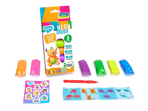 Набор теста для лепки "Neon Assorted" TM Lovin 41197, 6 цветов