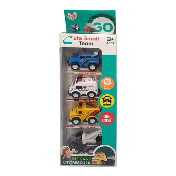 Набір іграшкових машинок JM52252, 4 машинки в наборі, коробка 9,1*4,2*26,8см