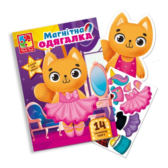 Магнитная игра Одевашка "Кошечка" Vladi Toys VT3204-34 Укр