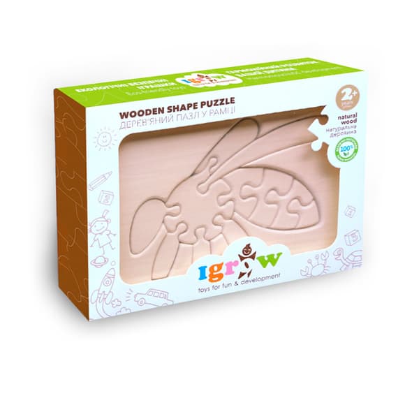 Дерев'яний пазл "Б джола" Igrow IGT-001 у рамці