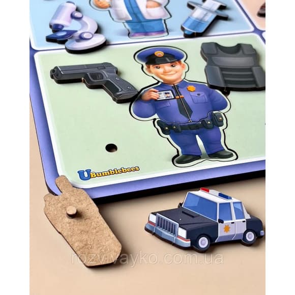 Настольная развивающая игра "Профессии" Ubumblebees (ПСФ160) PSF160 деревянная 