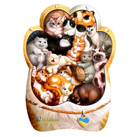 Дерев'яний пазл-вкладиш "Котики-муркотики" Ubumblebees (ПСФ133) PSF133     