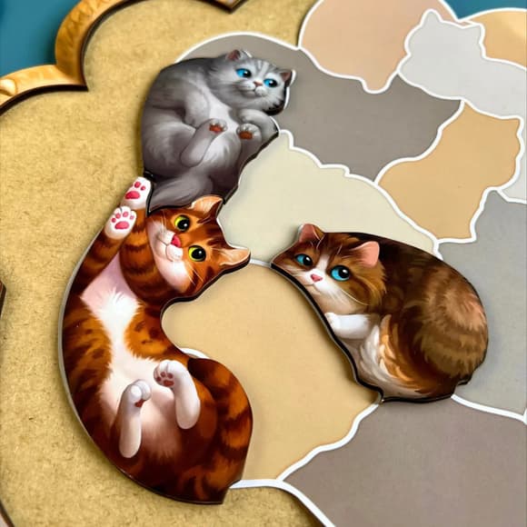 Дерев'яний пазл-вкладиш "Котики-муркотики" Ubumblebees (ПСФ133) PSF133     