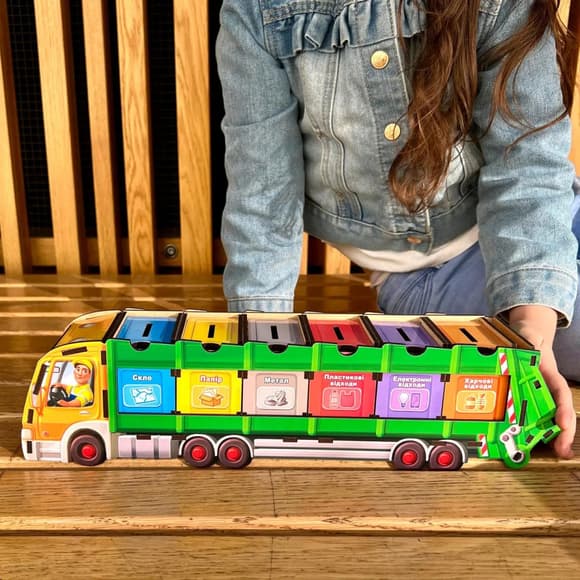 Настільна розвиваюча гра "Сортування сміття: сміттєвоз" Ubumblebees (ПСФ129) PSF129 комодик                                              