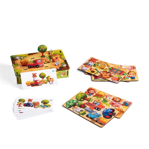 Настільна розвиваюча гра "Панорама: ферма" Ubumblebees (ПСФ130) PSF130 з картками