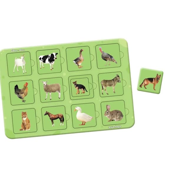 Дерев'яний пазл-сортер "Мама та малюк" Ubumblebees (ПСФ088) PSF088 домашні тварини