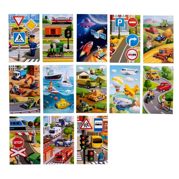 Настільна розвиваюча гра "Лото: транспорт" Ubumblebees (ПСФ082) PSF082, 52 фігурні фішки