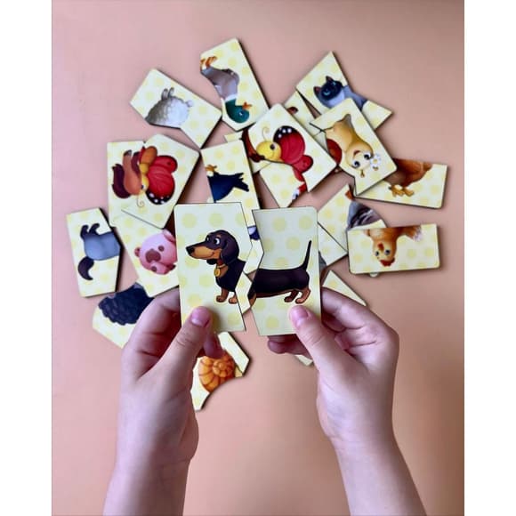 Настільна розвиваюча гра-пазл "Тварини" Ubumblebees (ПСФ071) PSF071, 12 картинок-половинок