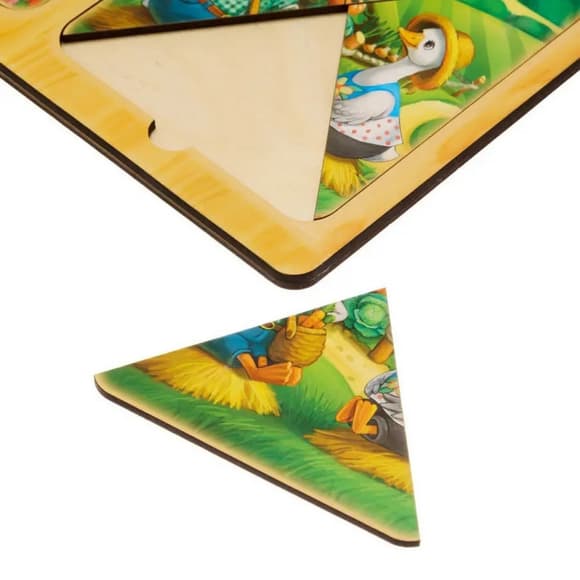 Деревянный пазл-вкладыш "Овц ы и гуси" Ubumblebees (ПСД181) PSD181 в рамке