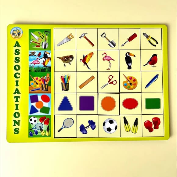 Деревянный пазл-вкладыш "Ассоциации - 3" Ubumblebees (ПСД100) PSD100, 25 плашек