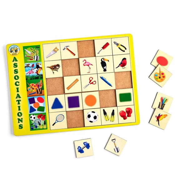 Деревянный пазл-вкладыш "Ассоциации - 3" Ubumblebees (ПСД100) PSD100, 25 плашек