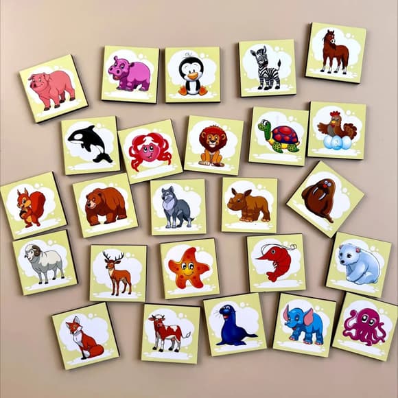 Дерев'яний пазл-вкладиш "Асоціації - види тварин" Ubumblebees (ПСД133) PSD133, 25 плашок 