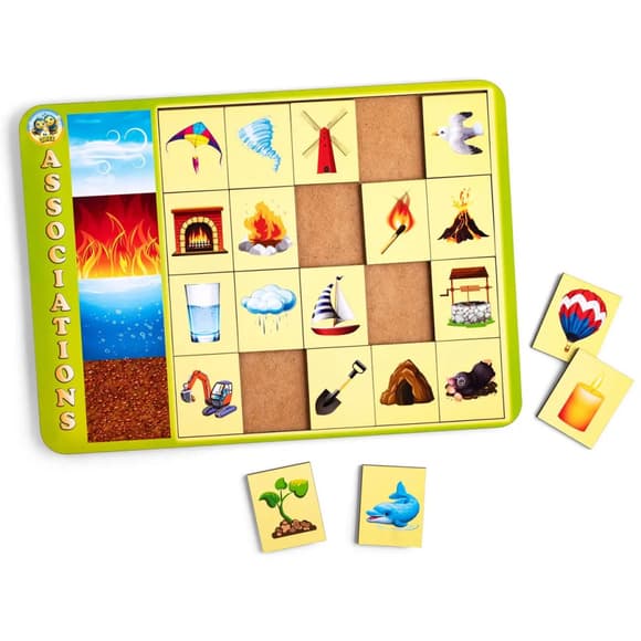 Деревянный пазл-вкладыш "Ассоциации – стихии" Ubumblebees (ПСФ099) PSF099, 20 плашек