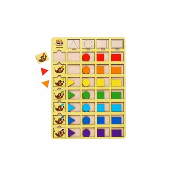 Дерев'яний пазл-вкладиш "Бобри-маляри – 2" Ubumblebees (ПСД104) PSD104 геометричні фігури