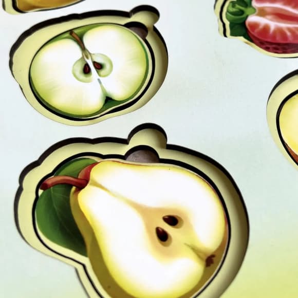 Дерев'яний пазл-вкладиш "Фрукти у розрізі" Ubumblebees (ПСД136) PSD136 сортер