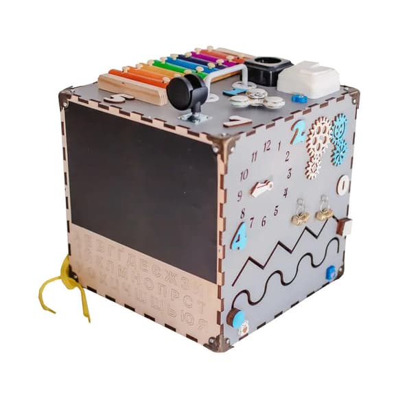 Розвиваюча іграшка Бізікуб Temple Group TG200090 30х30х30 см Сірий