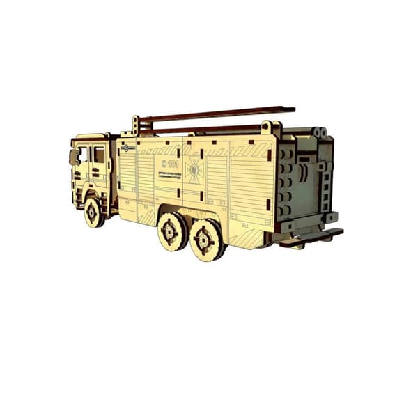 Дерев'яний конструктор "Пожежне Авто" Pazly UPZ-008 206 деталей