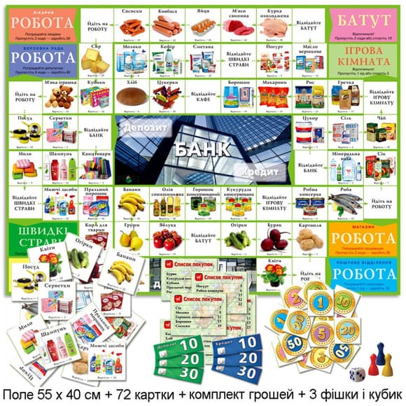 Игра "Супермаркет" 82289 экономичная игровое поле 560х410 мм