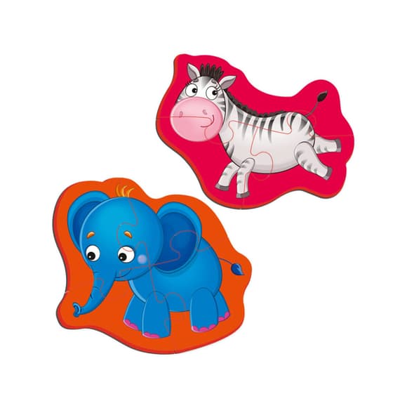 Магнитные беби пазлы "Зебра и слоненок" Vladi toys VT3208-12
