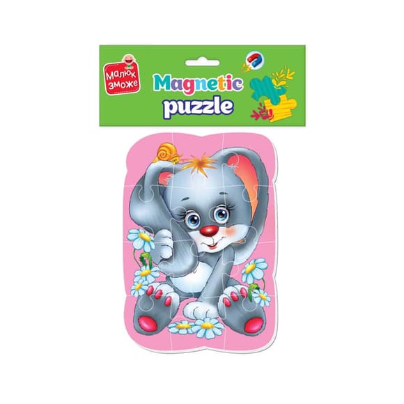 Магнитные пазлы Малыш сможет "Зайчик" Vladi toys VT3301-03 А5, Укр