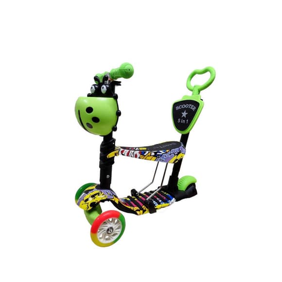 Дитячий самокат з батьківською ручкою Bambi SC20482 колеса PU зі світлом