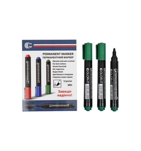 Маркер зелений COLOR-IT 8004(Green) Diamont "C" в упаковці 12 шт