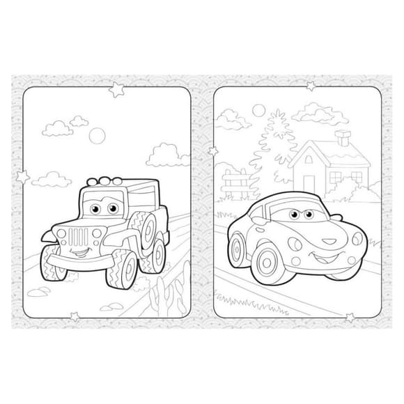 Розмальовка дитяча Кумедні машинки КЕНГУРУ 1489003 для найменших