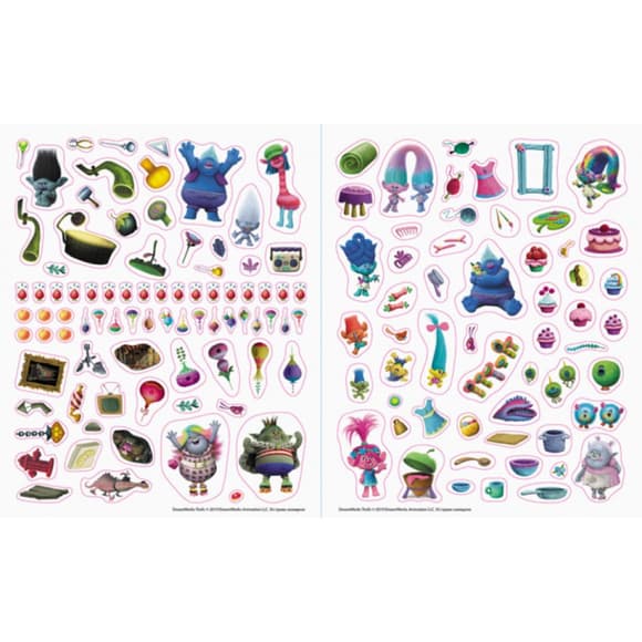 Мир наклеек Тролли Яркая книга Ранок 1026001 больше 100 наклеек