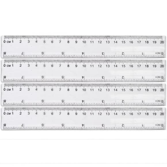 Лінійка прозора Bambi 8820, пластикова, 20 см