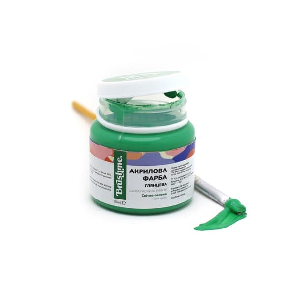 Акрилова фарба глянцева Світл о-зелена Brushme AP5023 50 мл