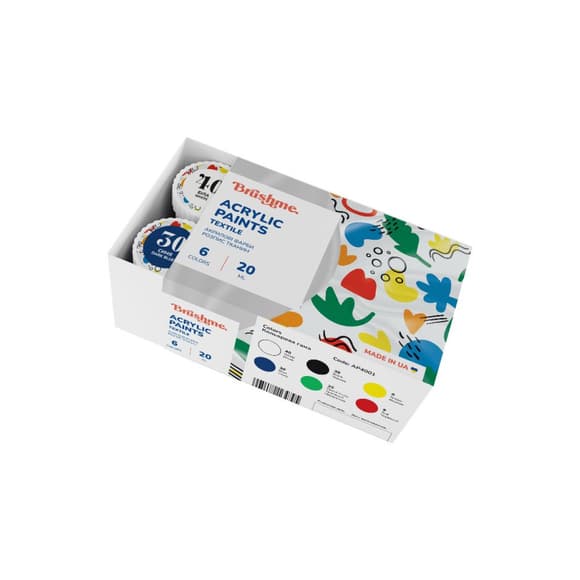 Акрилова фарба текстильна Набір 4001 Brushme AP4001 6 кольорів