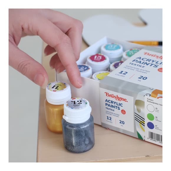 Акрилова фарба текстильна Набір 4001 Brushme AP4001 6 кольорів