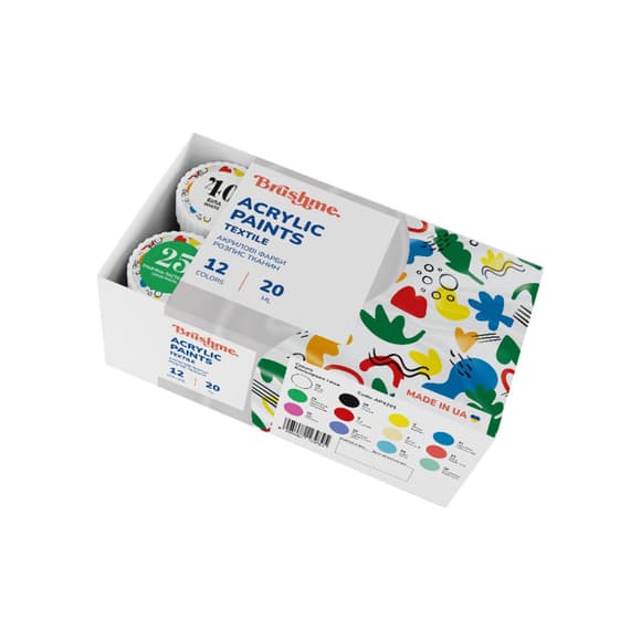 Акриловая текстильная краска Набор 4201 Brushme AP4201, 12 цветов
