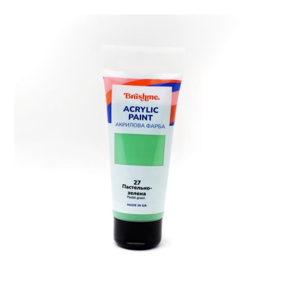 Акрилова фарба глянцева Пастельно-зелена Brushme TBA60027 60 мл